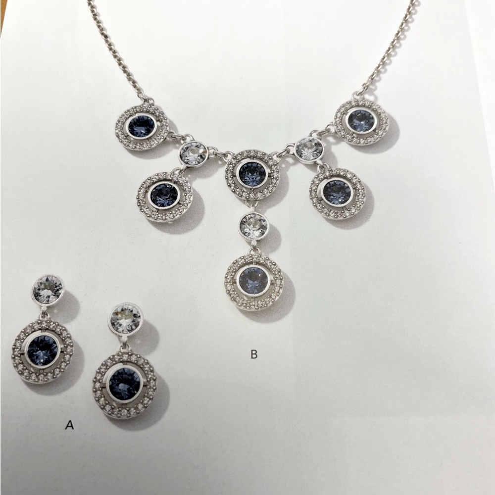 Touchstone Swarovski Social Circle Necklace & Earring Set